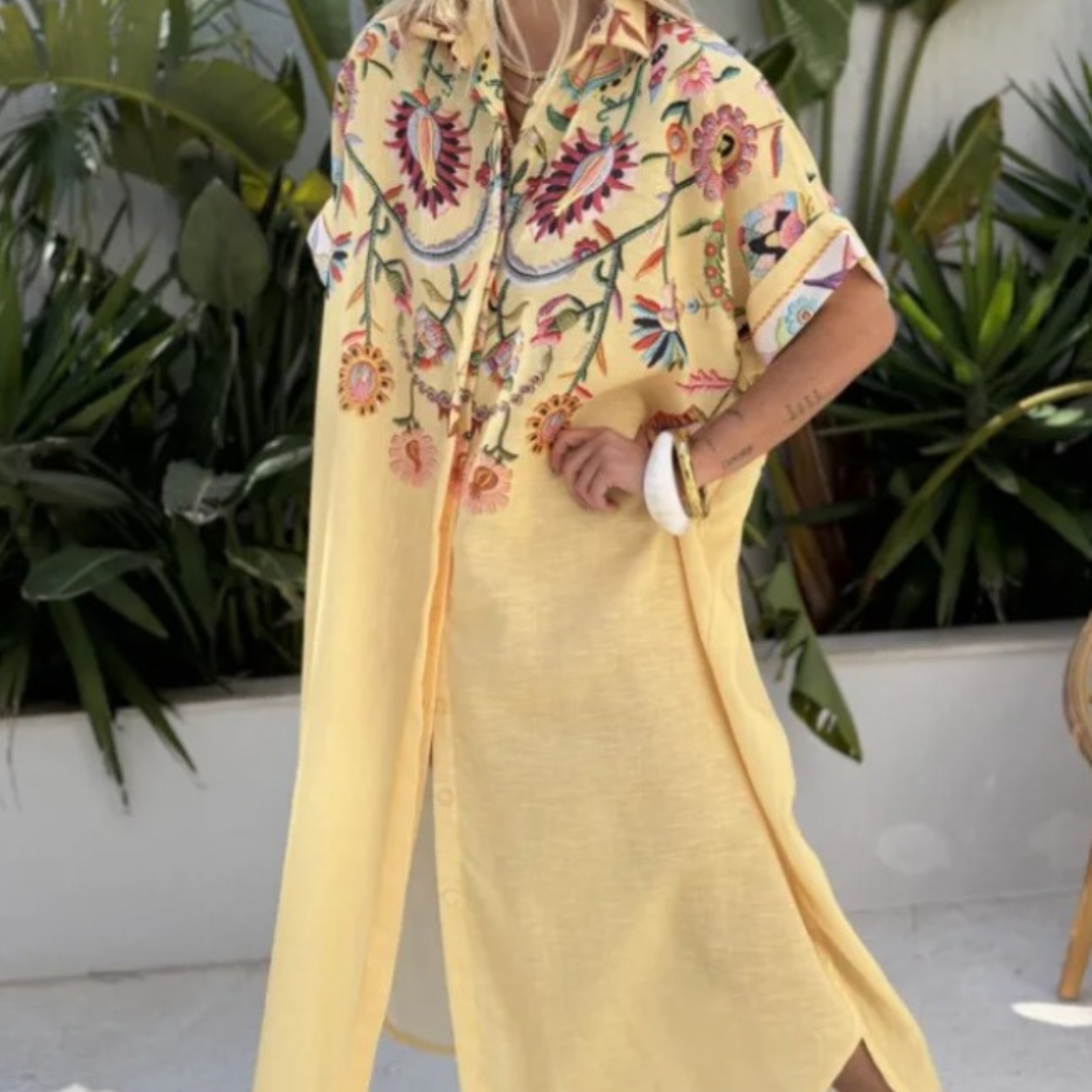 Robe chemise jaune