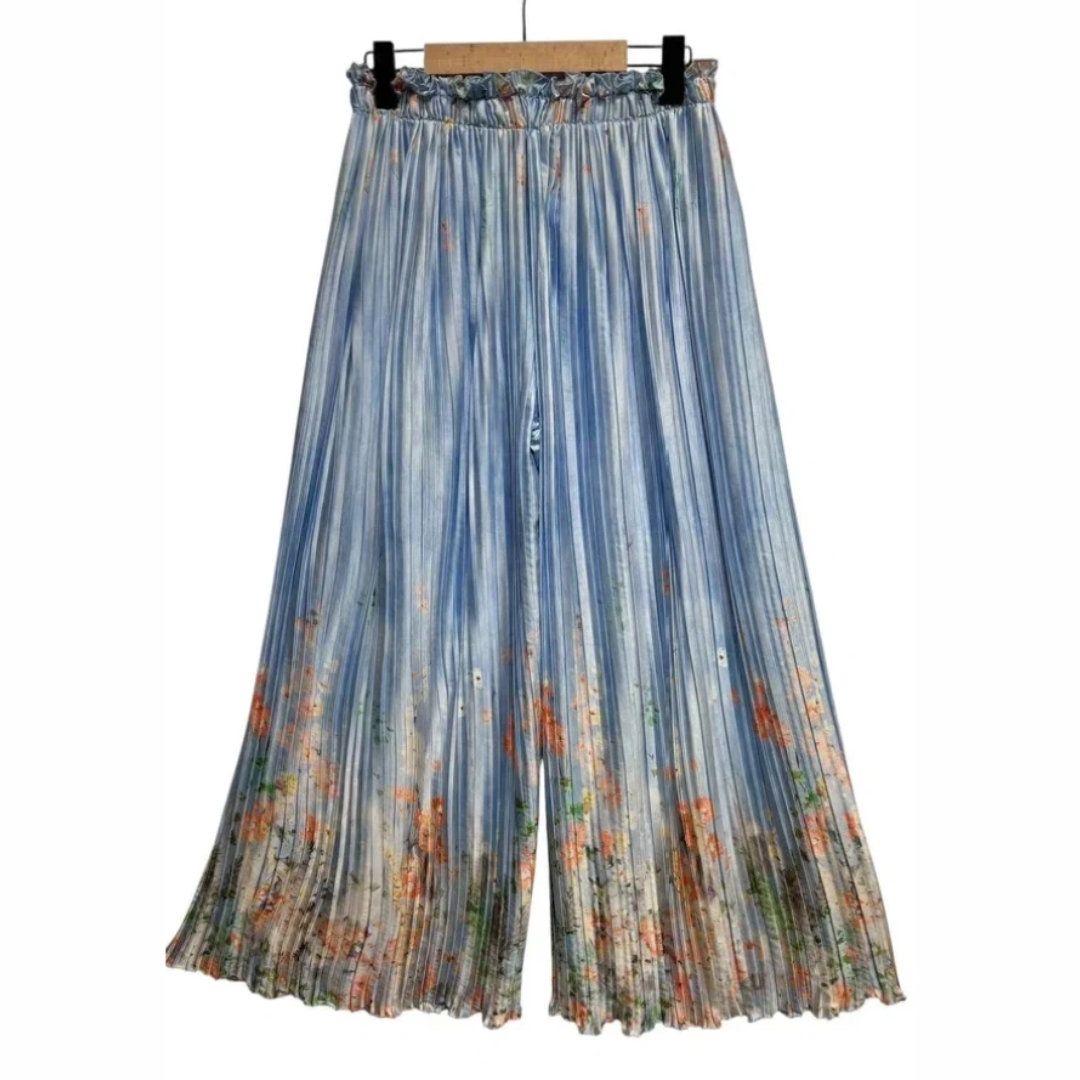 Ensemble bleu à imprimé floral