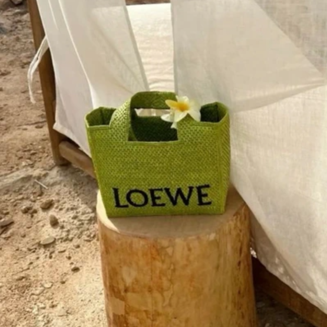 Cabas en Raphia Vert Loewe
