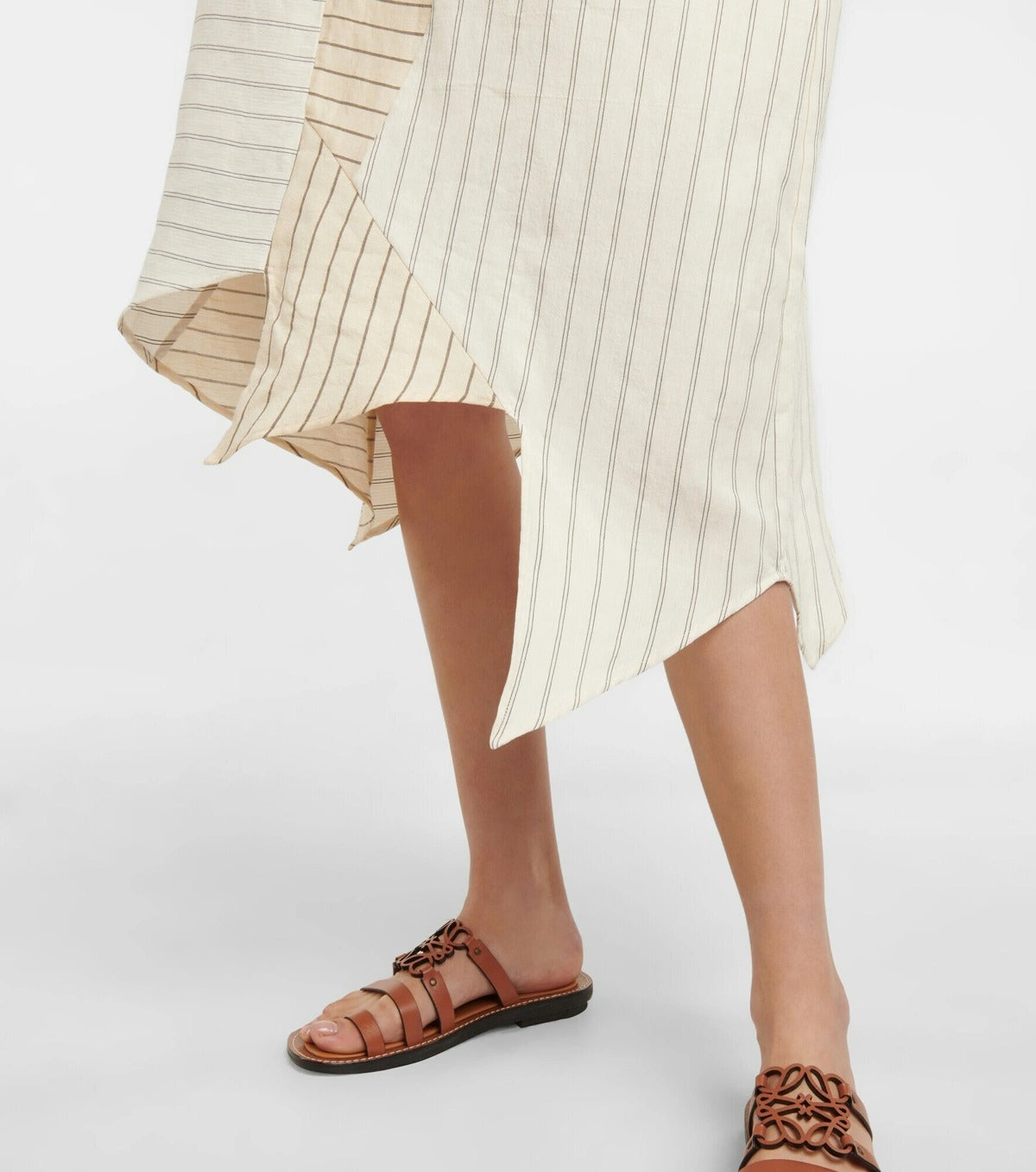 Robe midi patchwork asymétrique Loewe