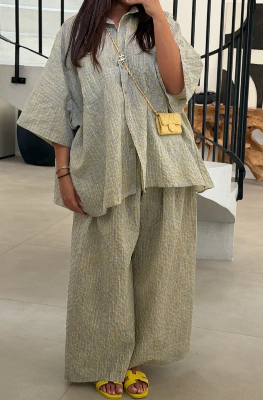Grey Small Check Cotton Set