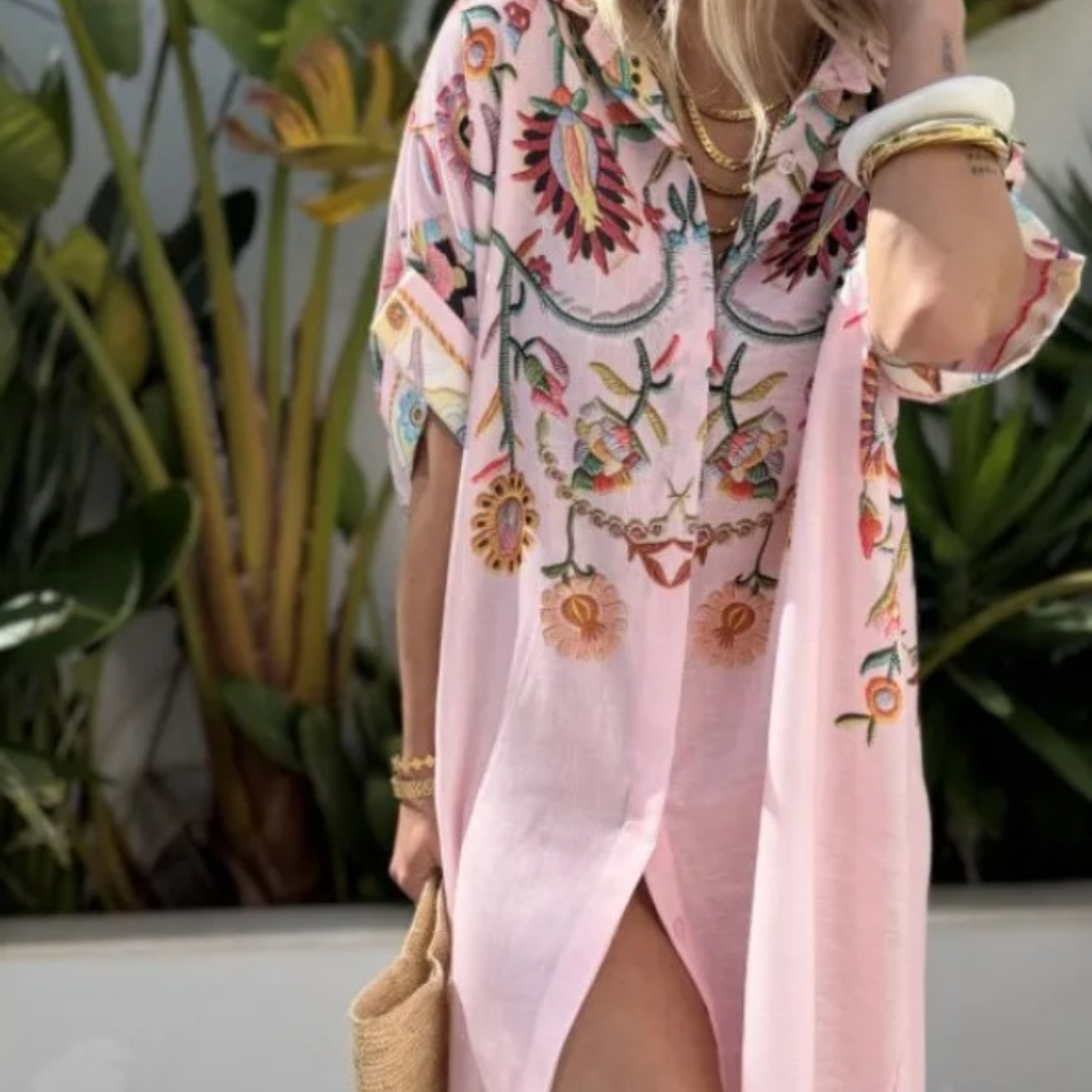 Robe chemise rose
