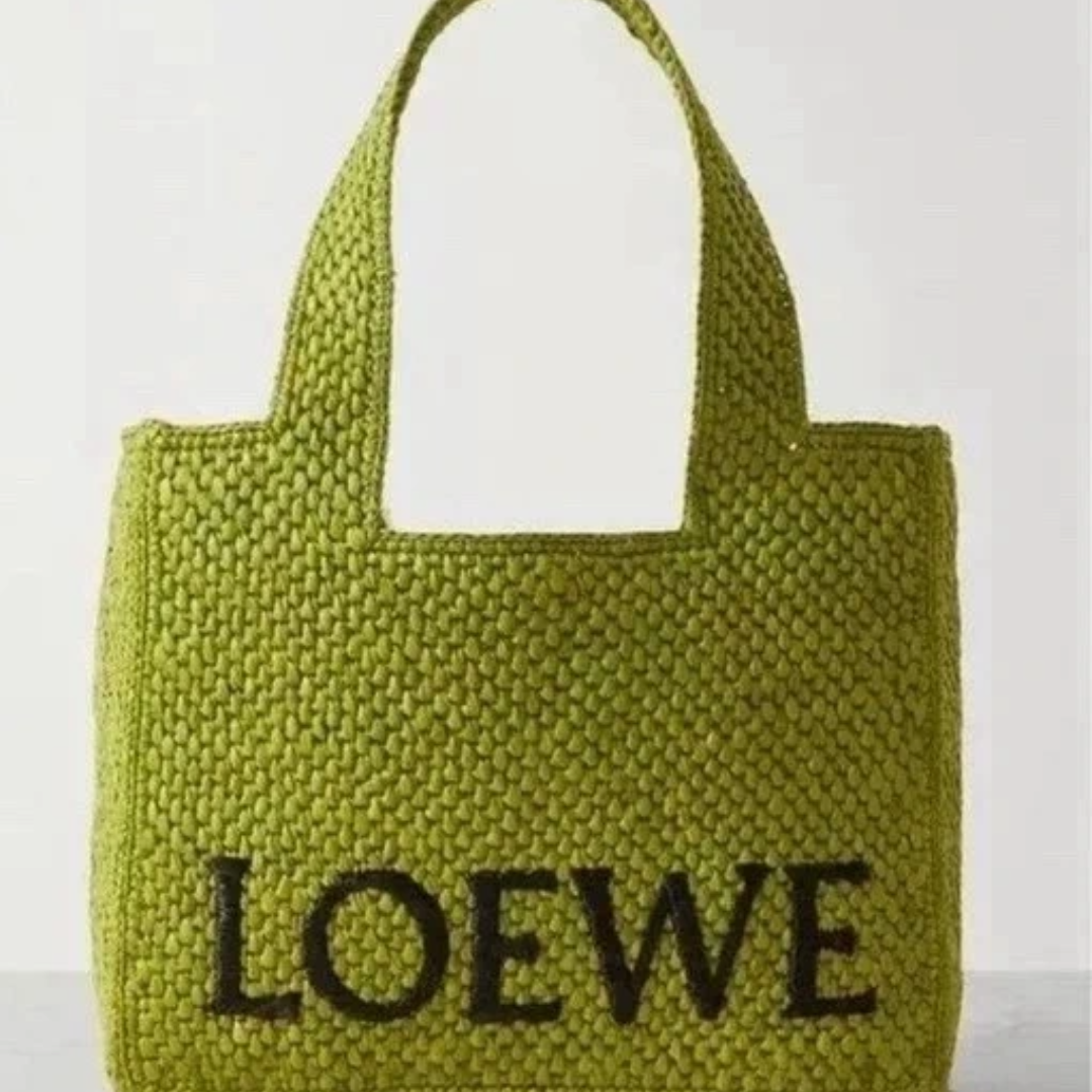 Cabas en Raphia Vert Loewe