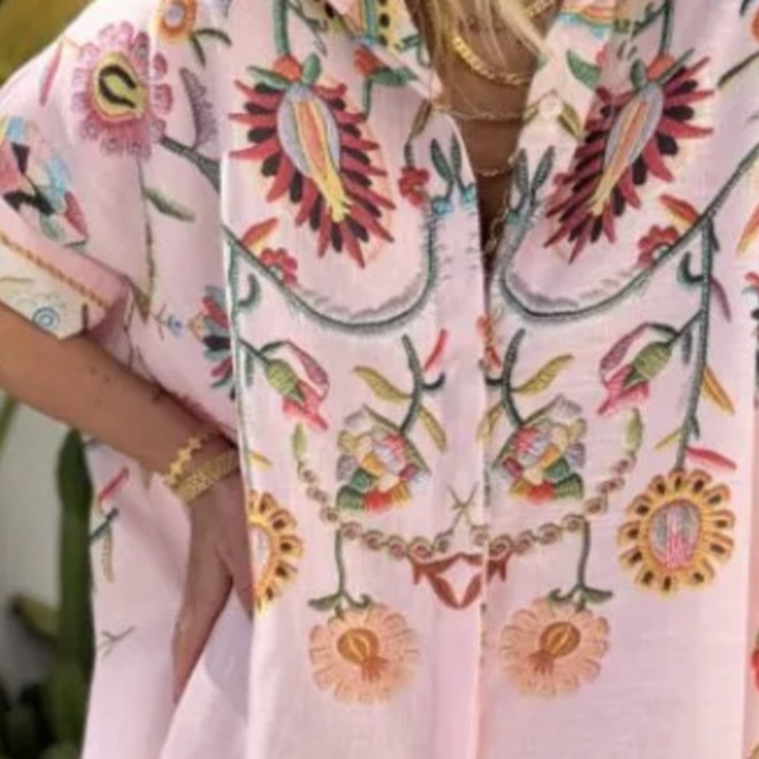 Robe chemise rose