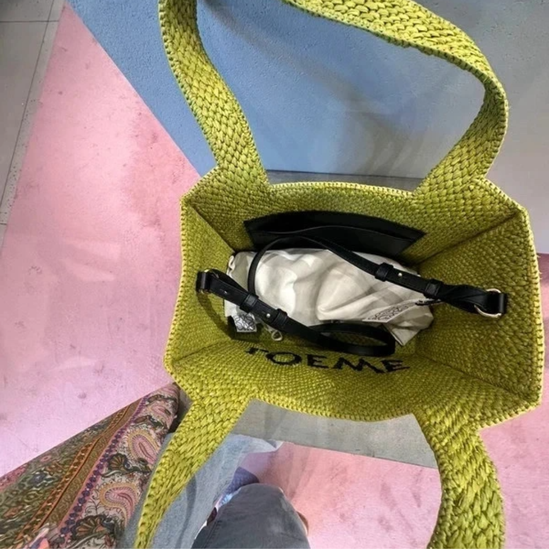 Cabas en Raphia Vert Loewe