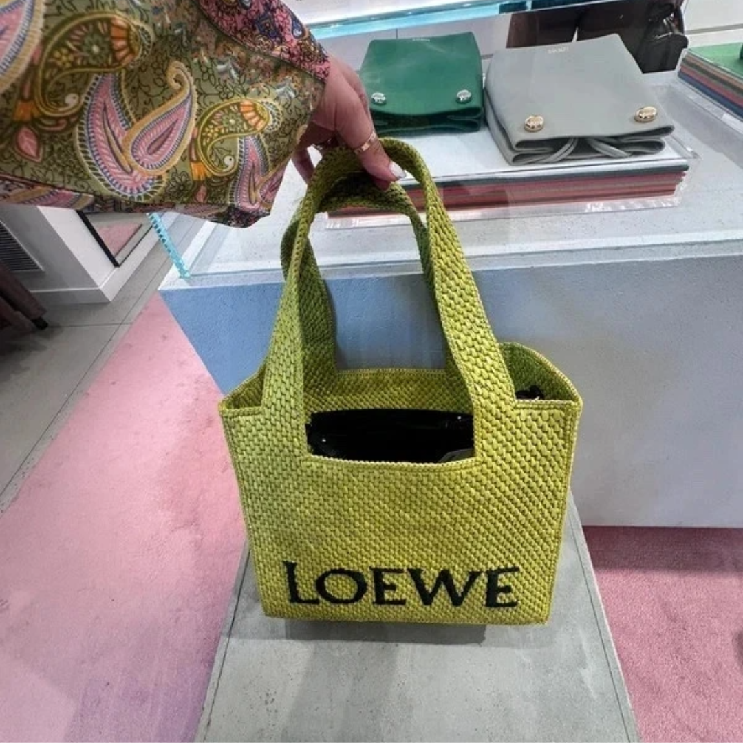 Cabas en Raphia Vert Loewe