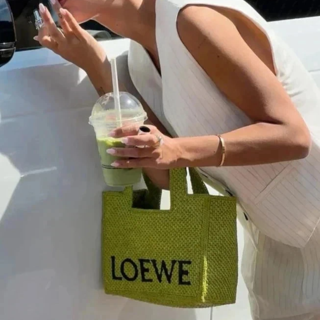 Cabas en Raphia Vert Loewe