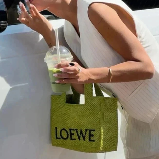Cabas en Raphia Vert Loewe