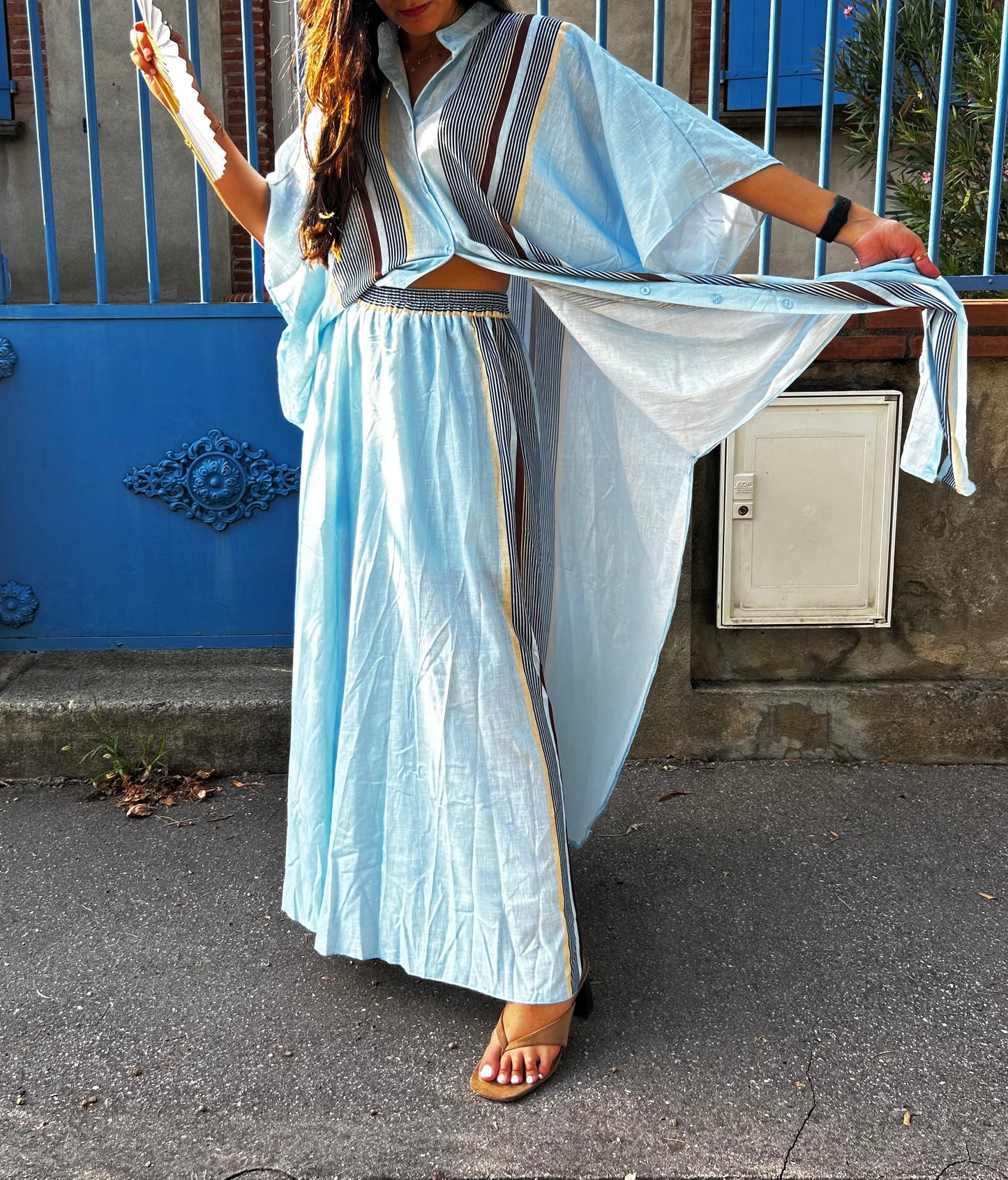 Ensemble Femme Chic 100% Coton Bleu ciel