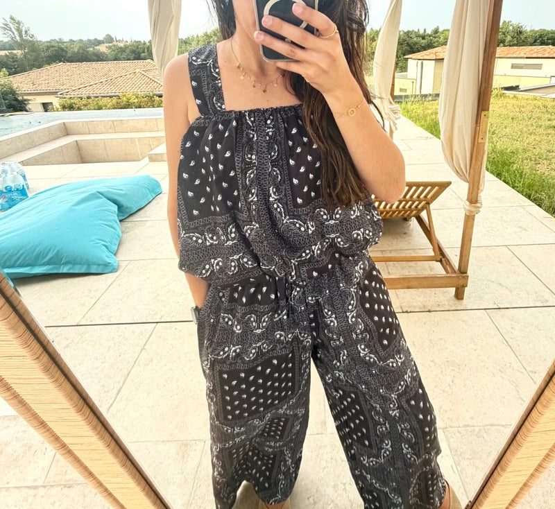 Ensemble imprimé Bandana noir