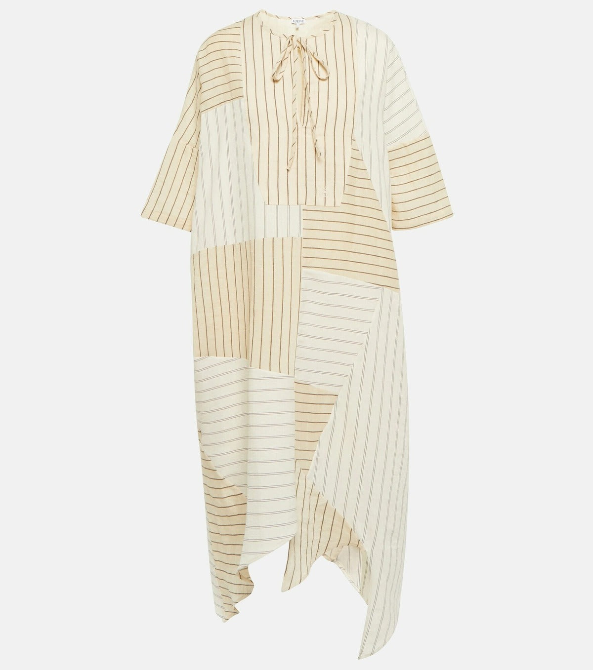 Robe midi patchwork asymétrique Loewe