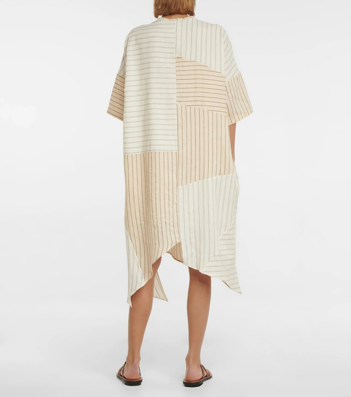 Robe midi patchwork asymétrique Loewe