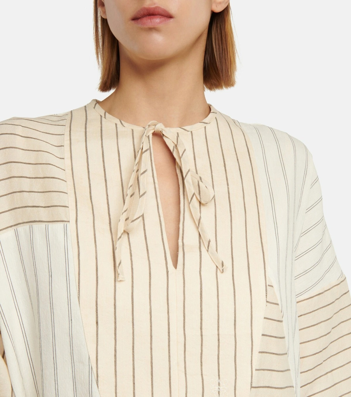 Robe midi patchwork asymétrique Loewe